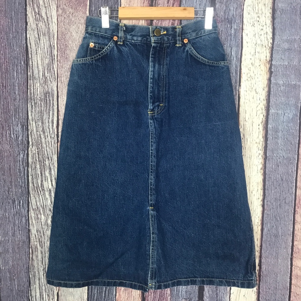 Vintage Lee High-Rise Jean Skirt 4/6 90s Grunge